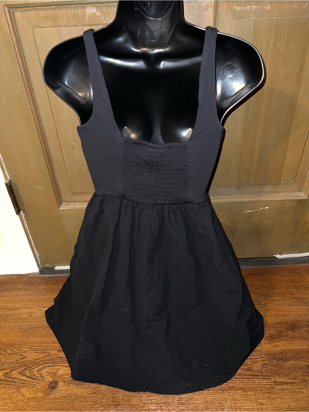 No Boundaries Y2K Black V Waist Casual Chic Fit & Flare Mini Tank Dress Size XS - Picture 7 of 9